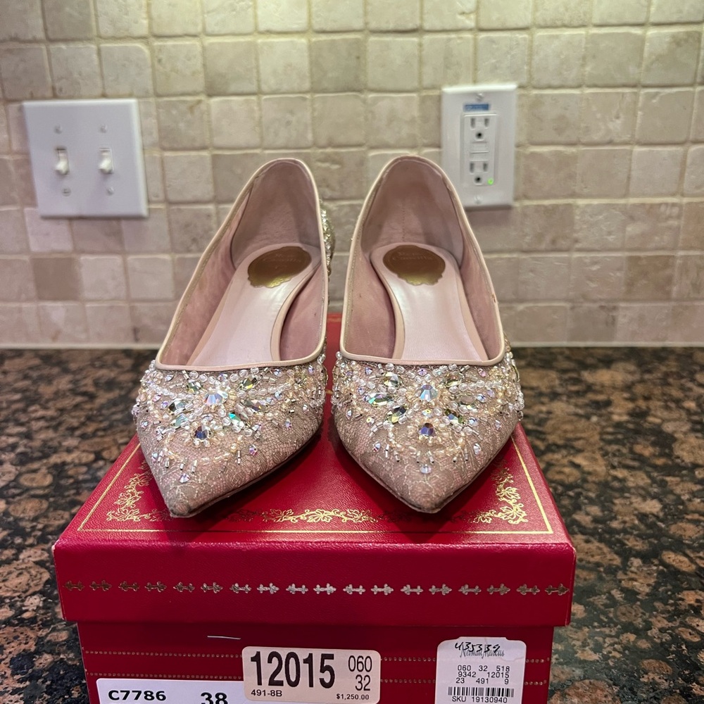 Rene Caovilla Gold Embellished Heels
